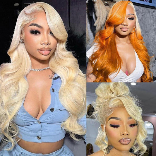 360 Lace Front Wigs Human Hair 613 Lace Front Wig Human Hair Full Lace Human Hair Wigs 24 Inch 200 Density HD Lace Front Wigs Human Hair Body Wave 360 Wig Human Hair Full Lace Blonde Wig Human Hair - LyxButik
