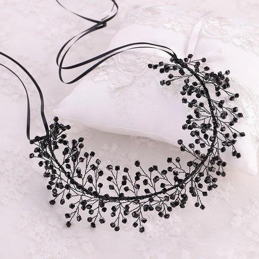 Crystal headband hair accessories hand-woven bridal wedding accessories - LyxButik